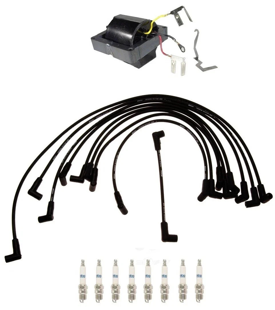 Ignition Wires & Spark Plugs Kit for Chevy G30 P30 GMC G3500 (1 Coil, V8)