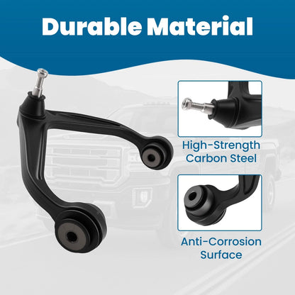 2X Front Upper Control Arms for Chevy Silverado Sierra 2500HD 3500 HD (2011–2019)