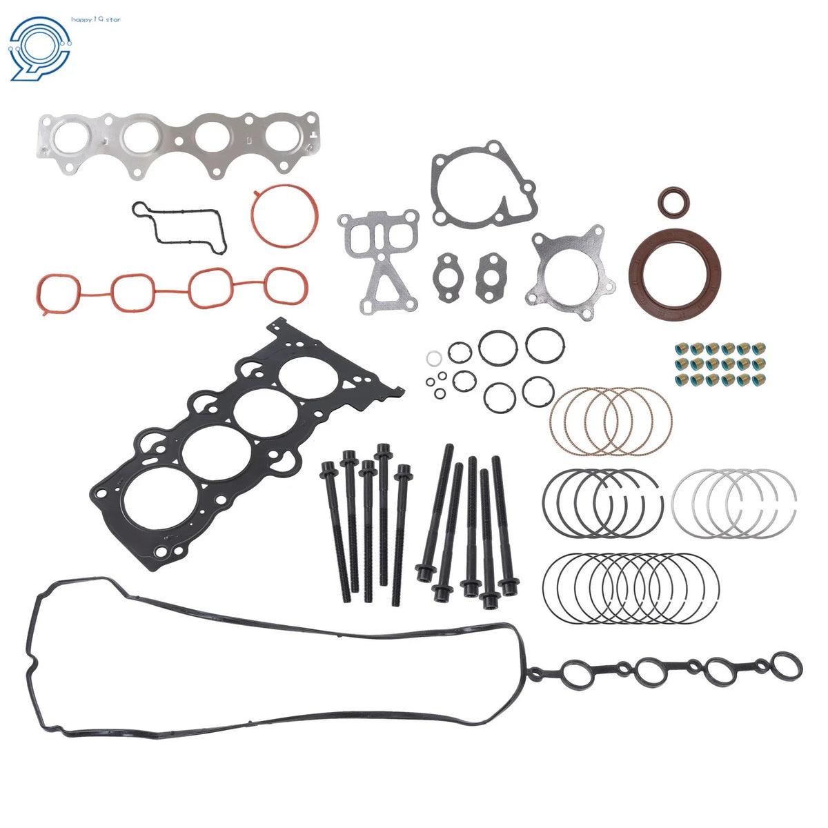 Set of Head Gasket Bolts & Piston Rings for Hyundai Accent Veloster Tucson (2011–2019)