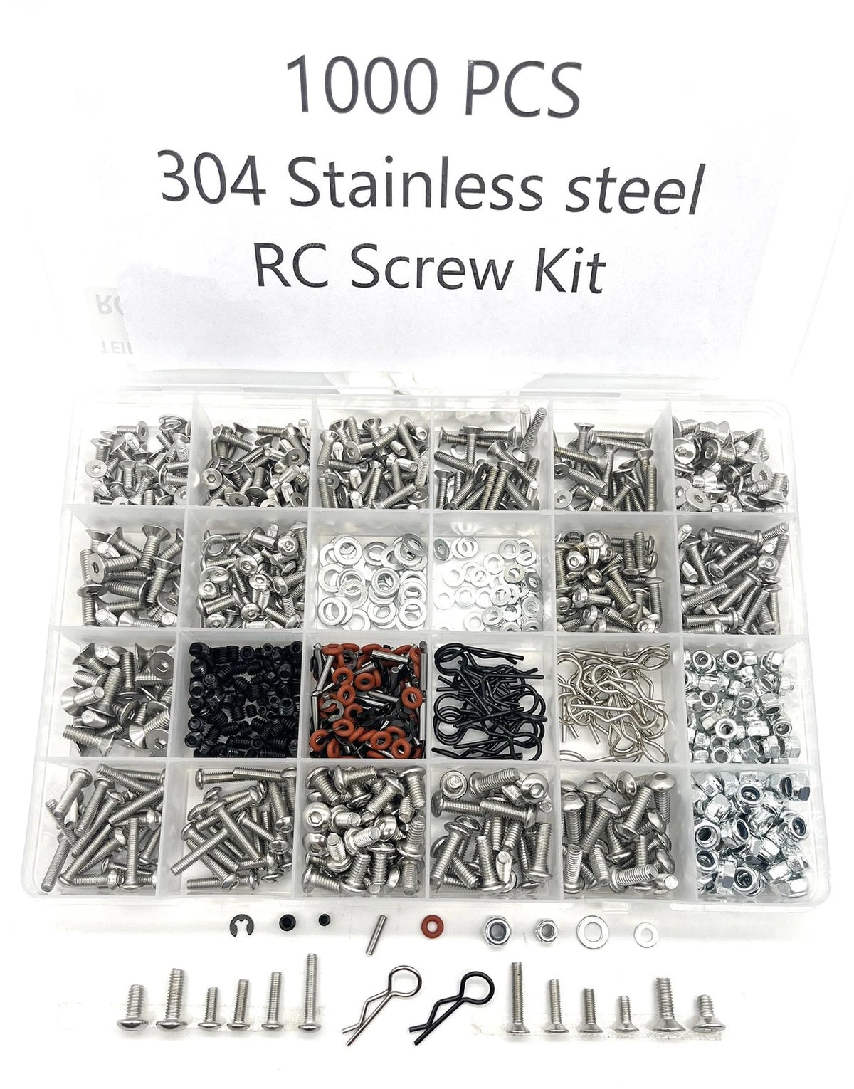 1000pcs RC Screw Kit M3 M4 Fasteners for Cars Trucks Crawler