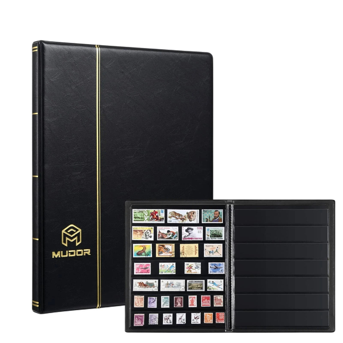 Stamp Collecting Album with 7 Rows Pockets for Collectors