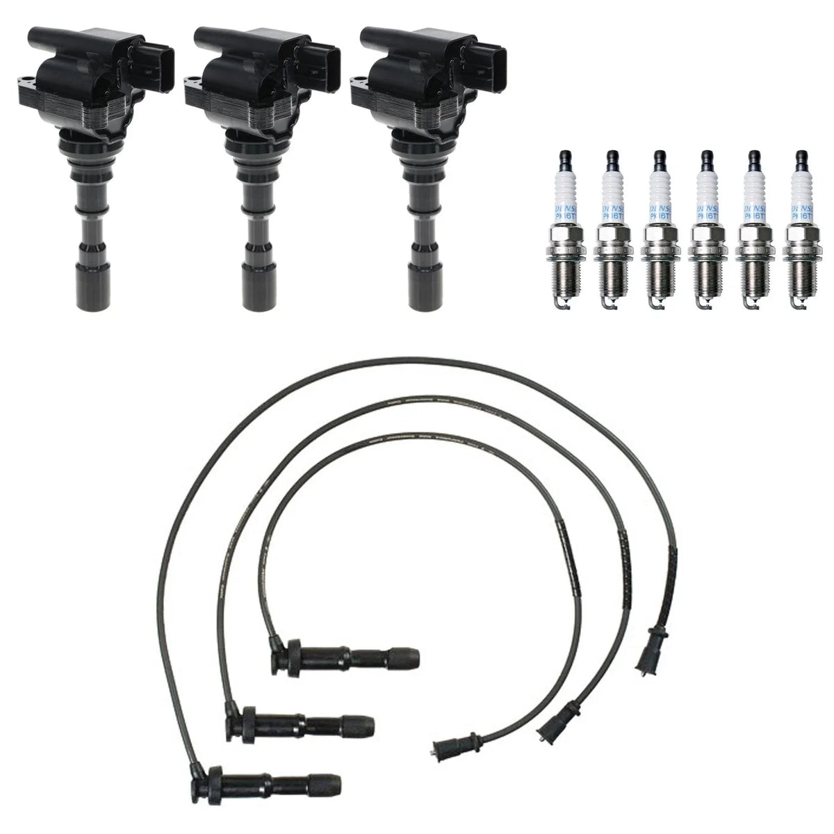 Set of 3 Ignition Coils & 6 Platinum Spark Plugs for Kia Sorento