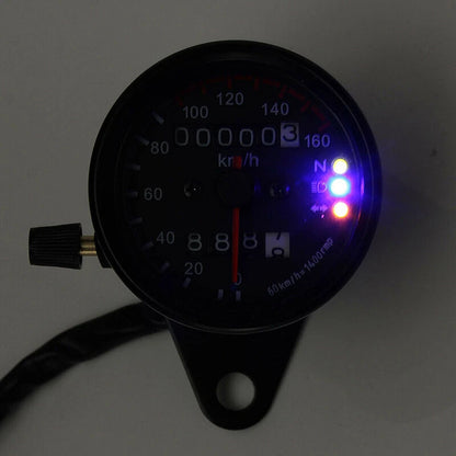 Dual Speedometer Odometer Gauge for Universal Motorcycle - LED Backlight