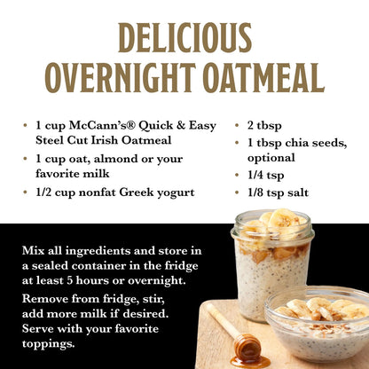 Quick & Easy Steel Cut Oats for McCann's Irish Oatmeal (24 Ounce)