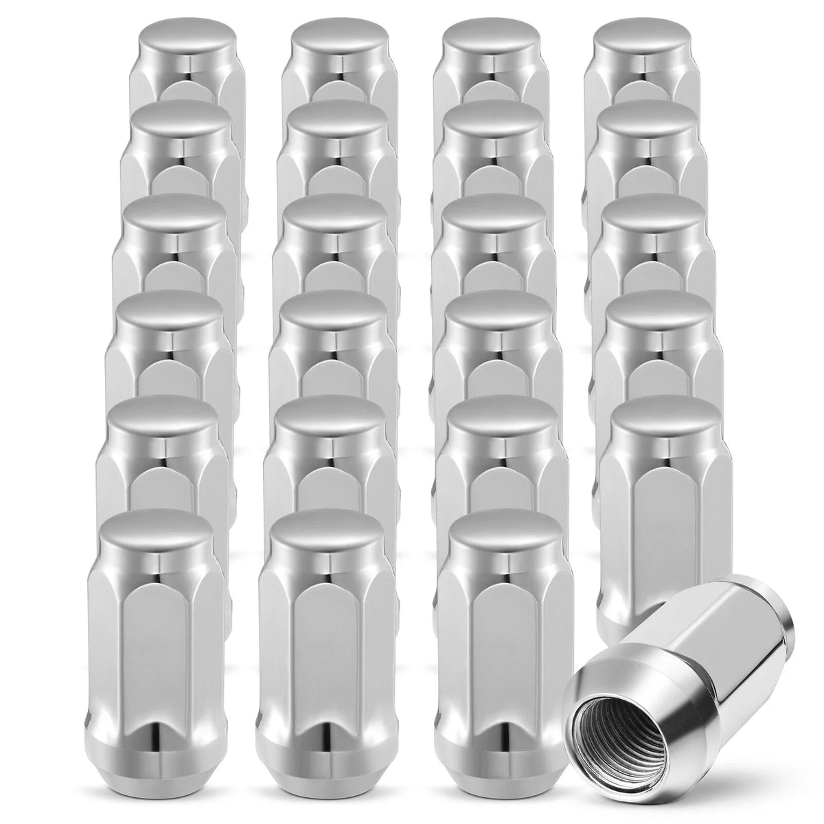 Set of 24 Chrome M14x1.5 Lug Nuts for Chevy Silverado Tahoe