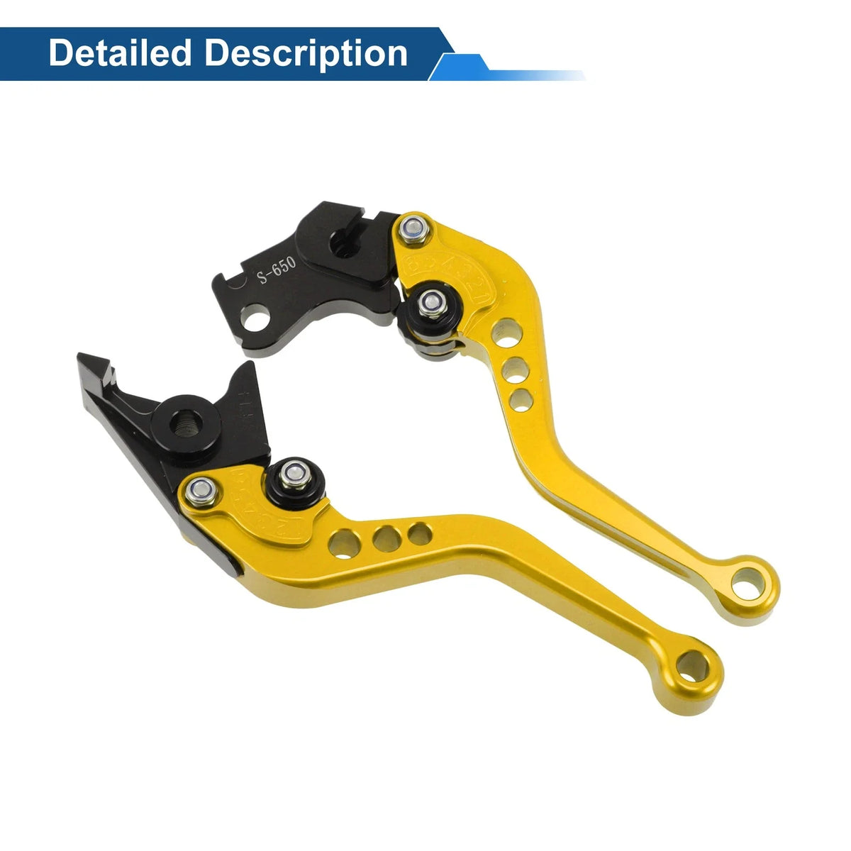 Adjustable Short Brake Clutch Levers for Suzuki SV650 (1999–2009) - Gold Tone