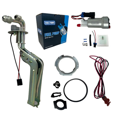 Fuel Pump Hanger w/ 525 LPH Fuel Pump & 8AN-6AN Fitting for Mustang (1986–1997)