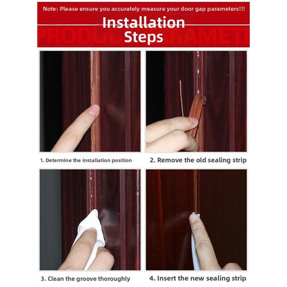 Wood Door Seal Strip 5 Meter for Soundproofing and Energy Saving