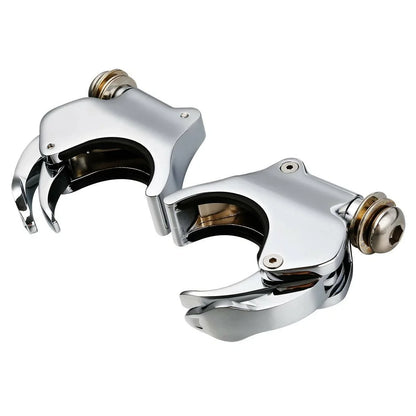 Quick Release Chrome Windshield Clamps for Harley Dyna Sportster (39mm 41mm 49mm)