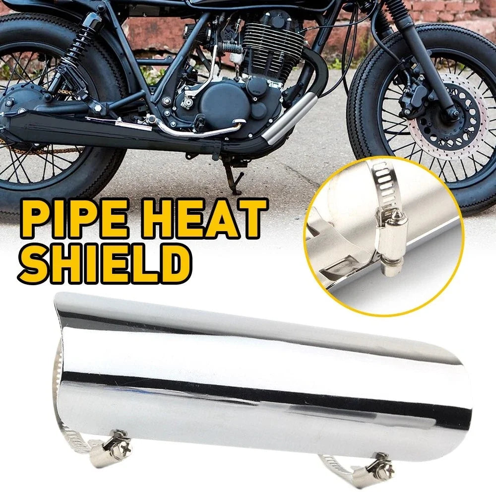 Chrome Heat Shield for Motorcycle Exhaust Muffler Pipe (1 7/8"-2 3/4")