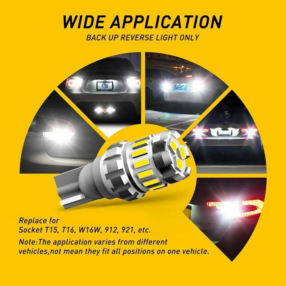 2X AUXITO 921 912 T15 W16W LED Reverse Backup Light Bulb 6500K