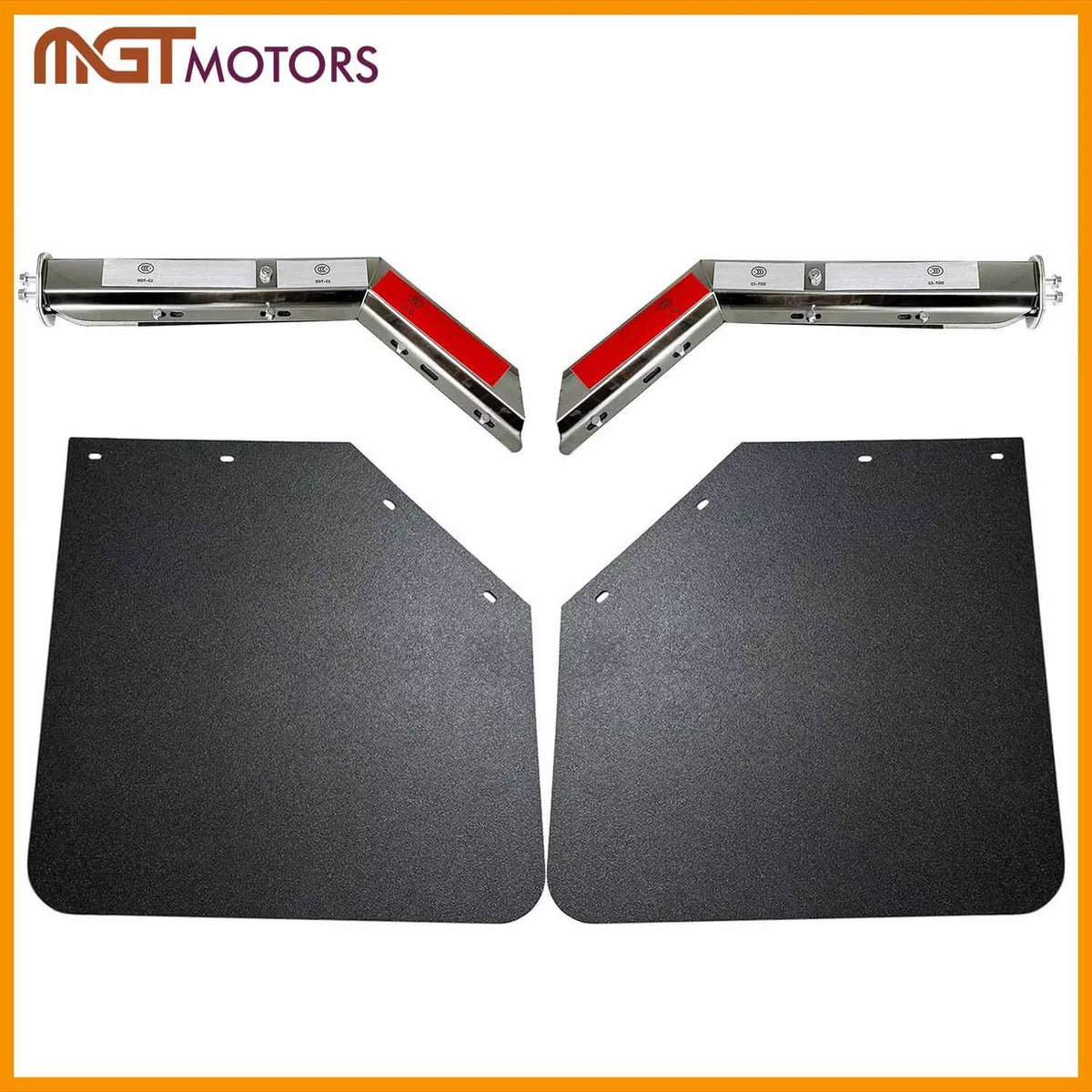 Spring Loaded Mudflap Hanger Kit & 24x24" Mud Flap for Semi-truck