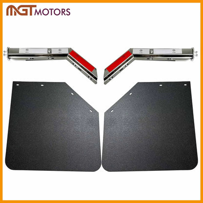 Spring Loaded Mudflap Hanger Kit & 24x24" Mud Flap for Semi-truck