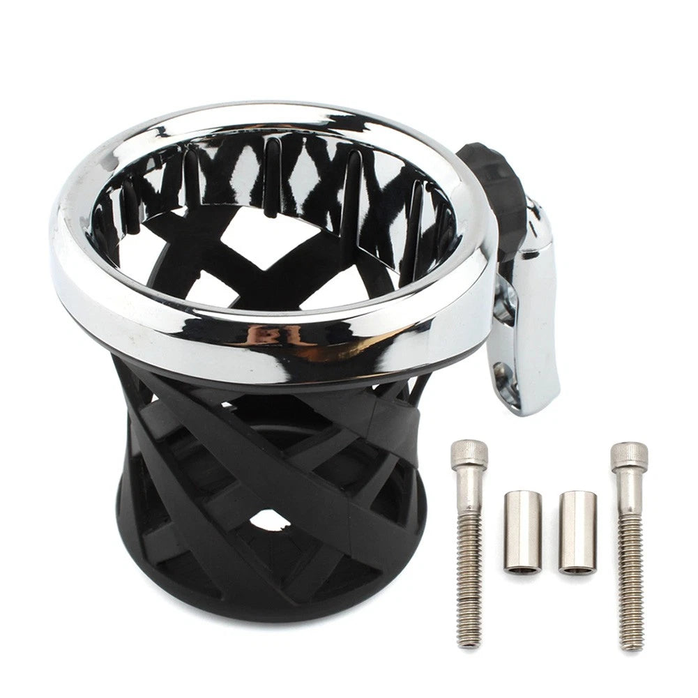Chrome Motorcycle Handlebar Cup Holder Drink Basket Mount Universal