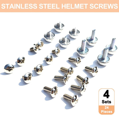 24 Pcs Stainless Steel Visor Screws for Hockey Helmet (One Size)
