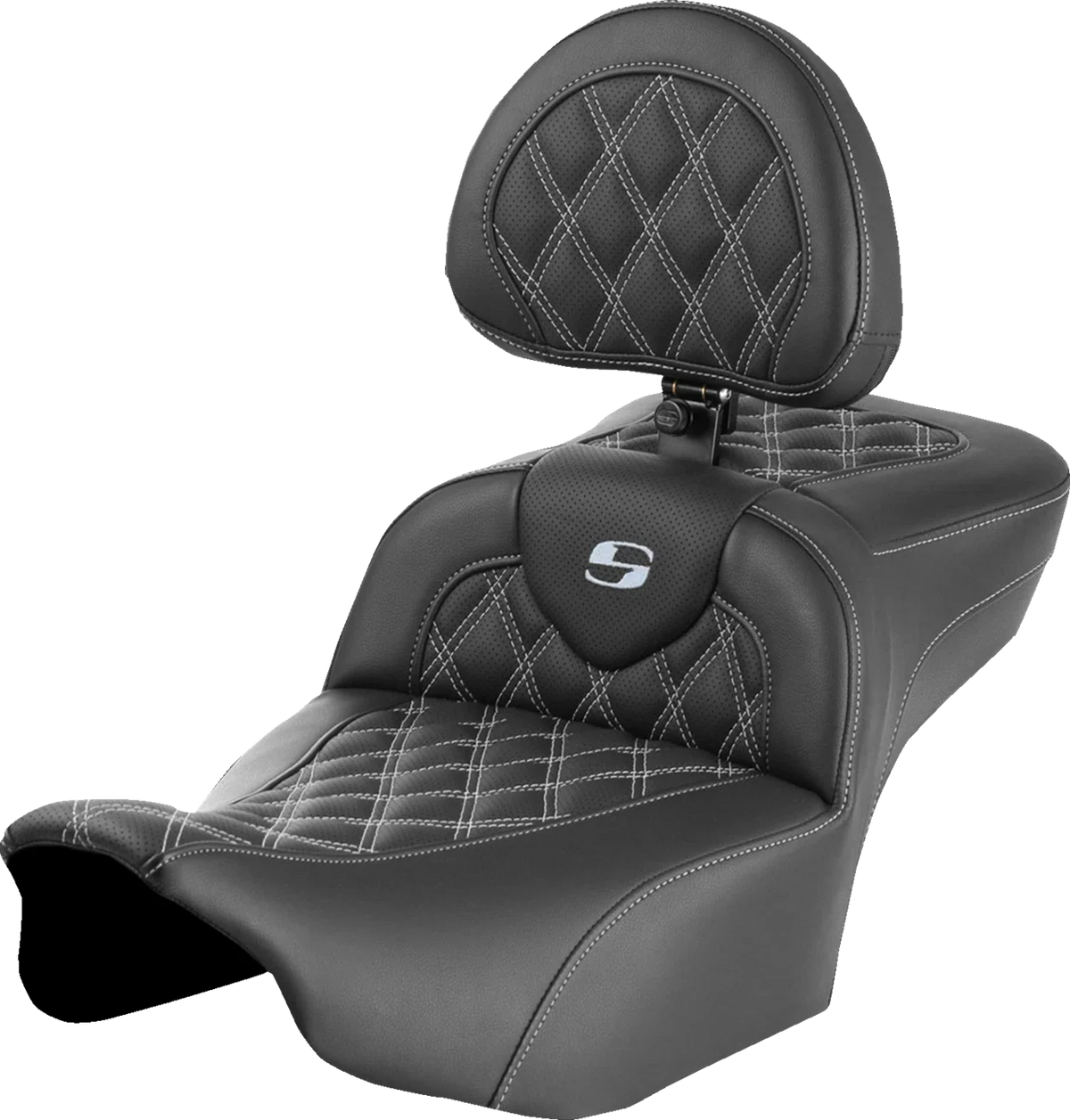 SADDLEMEN Roadsofa Extended Reach Seat with Backrest for Harley Davidson