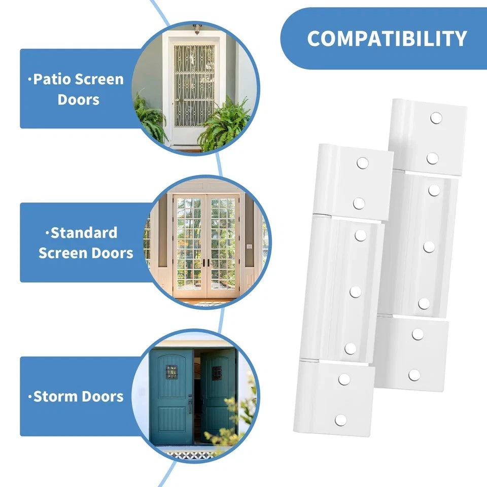 3X Storm Door Hinge for White Aluminum (1/8 inch Grooved Center)