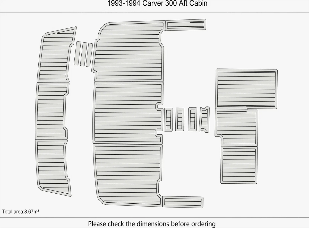 EVA Pads for Carver 300 Aft Cabin (1994) - Faux Flooring Mat