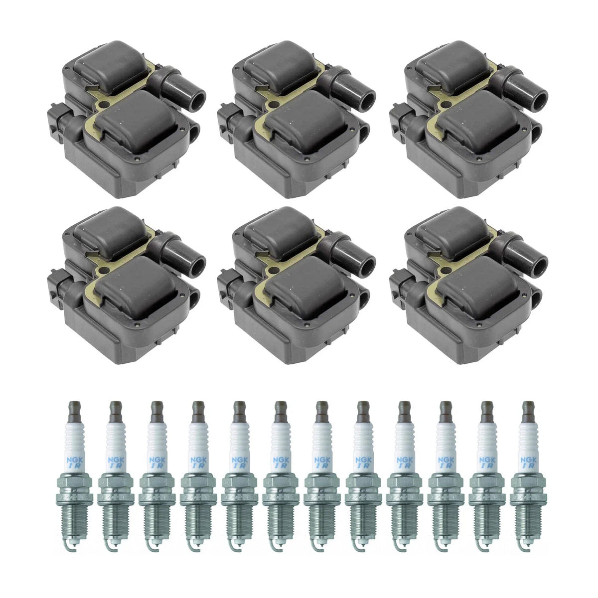 2X Ignition Coil & NGK 12 Laser Iridium Spark Plug Kit for SLK32 AMG (2002–2004)