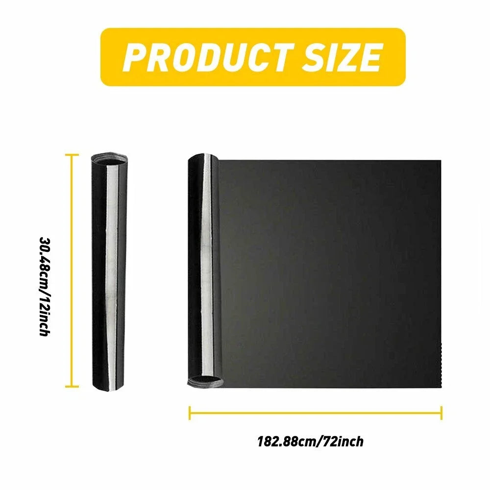 Headlight Lamp Tint Film for Universal Vehicles (12" x 72") Black