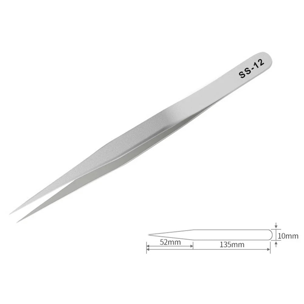 Fine Tip Stainless Steel Tweezers for Precision Repair Tool
