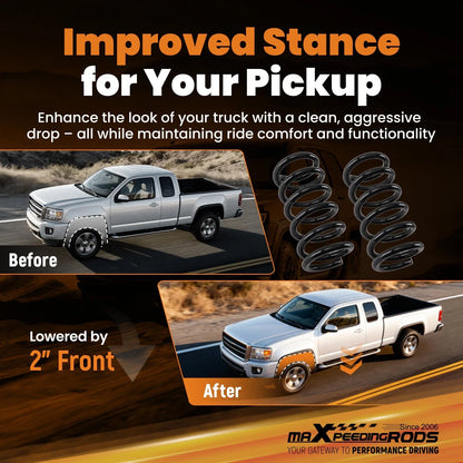 2 Inch Drop Springs for Chevy S10 GMC Jimmy 2WD (1982–2005) Suspension Kit
