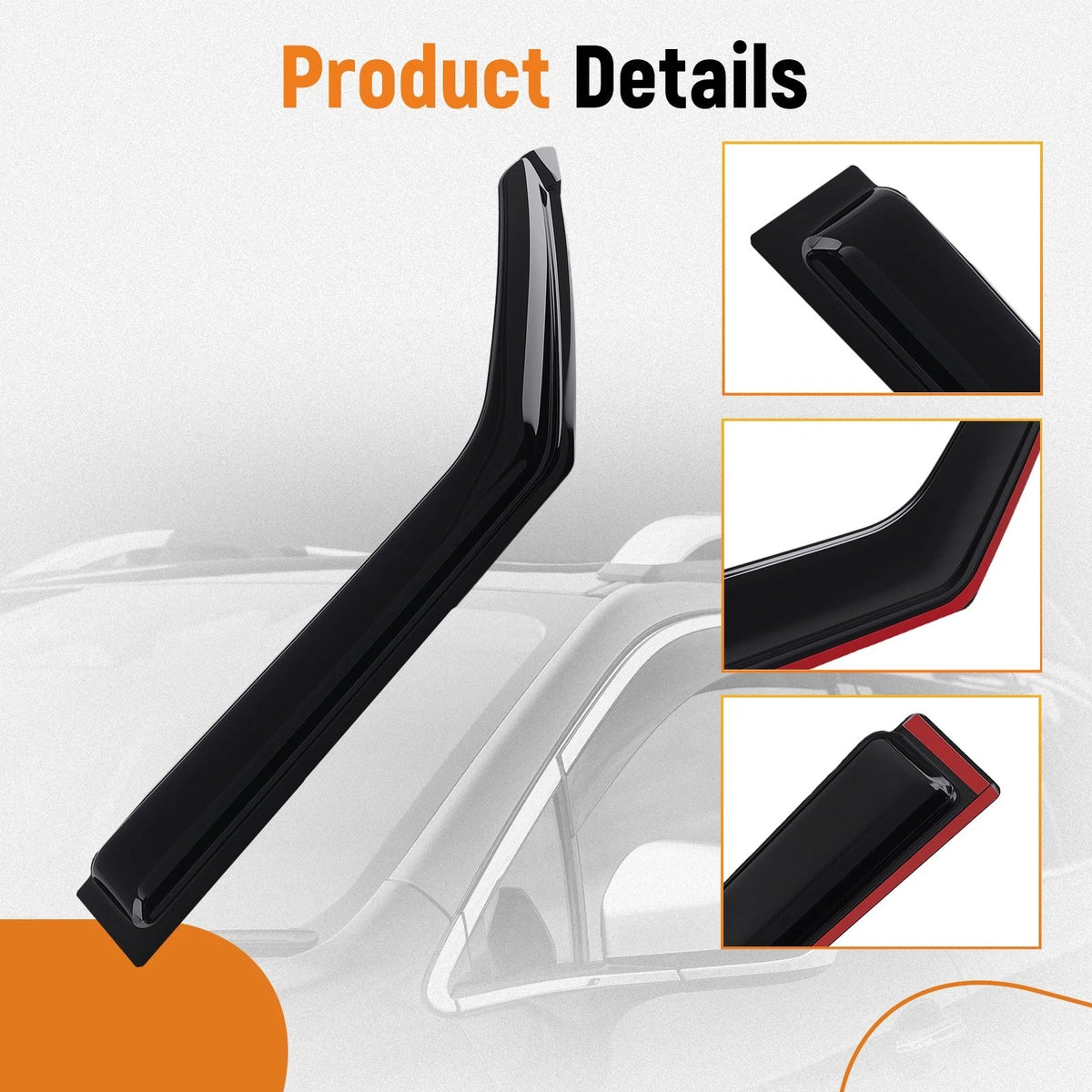 Set of 4 Black Window Vent Visors for Hyundai Venue (2020–2024)