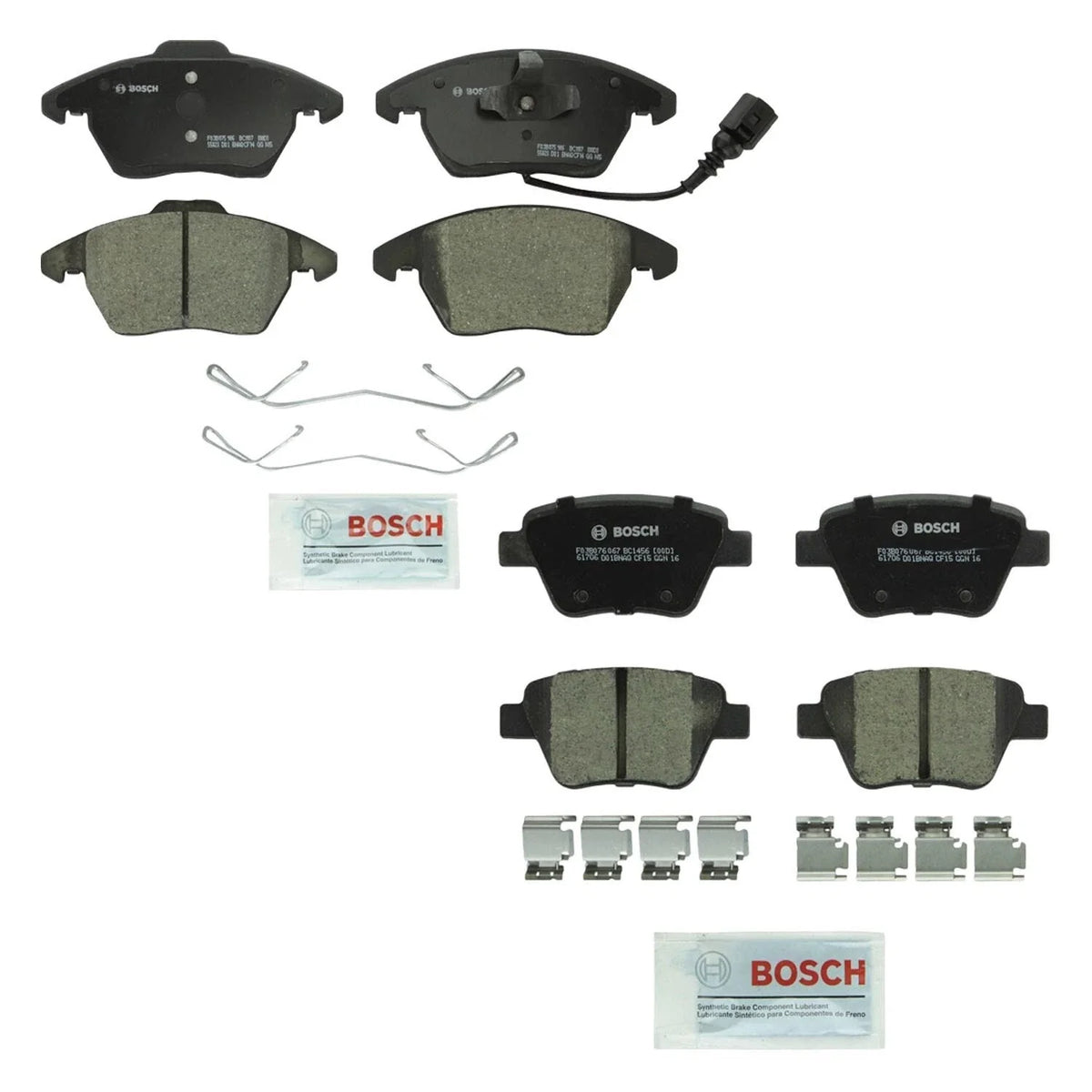 Set of 4 Bosch QuietCast Ceramic Brake Pads for A3 Beetle Eos GTI Jetta (2006–2019)