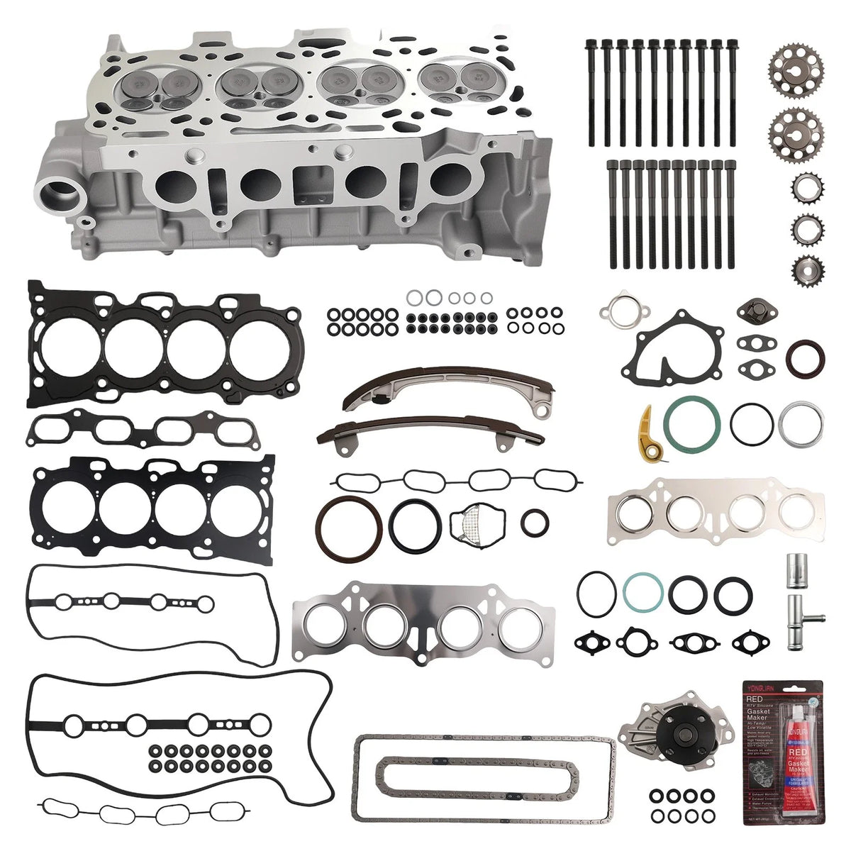 Cylinder Head Timing Chain Water Oil Pump Gasket Set for Toyota Camry RAV4 (2002–2011)