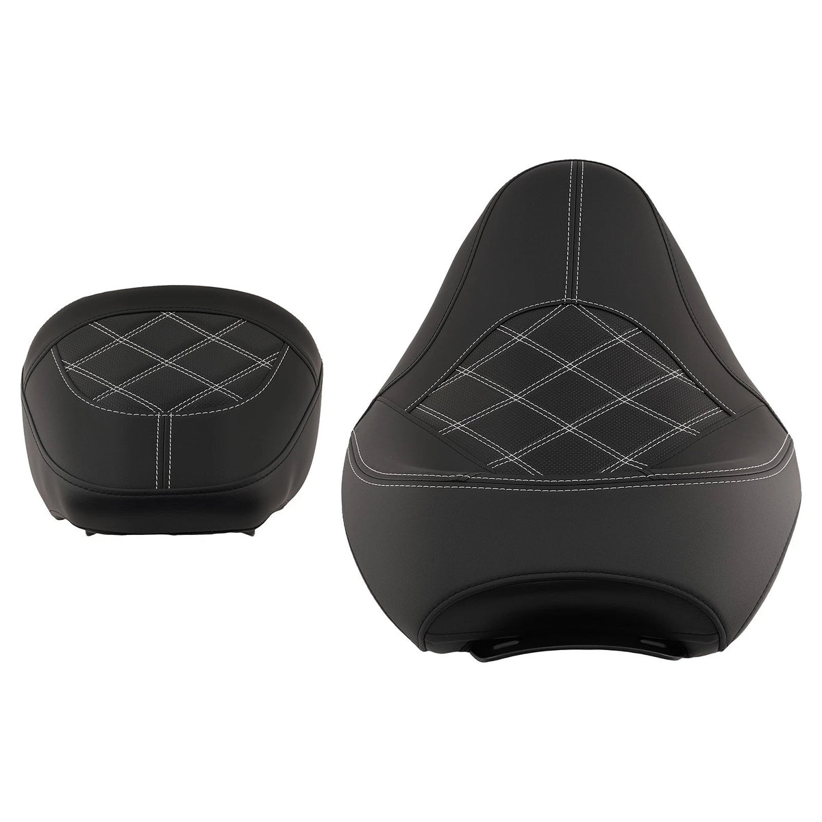Driver & Passenger Seat for Harley Touring (2009–2023) R9P1DM Black White Leather