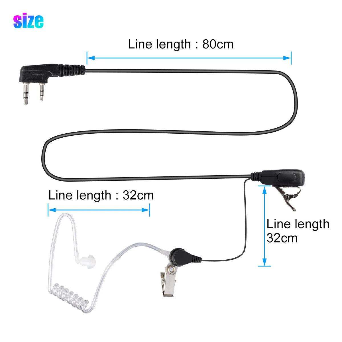 4X Acoustic Tube Earpiece Headset for Walkie Talkie Two-way Radio