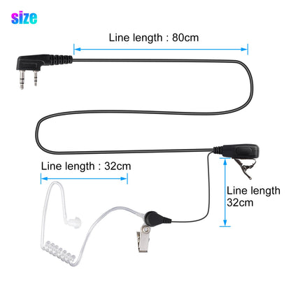 4X Acoustic Tube Earpiece Headset for Walkie Talkie Two-way Radio