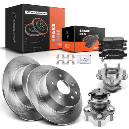 Rear Brake Rotors & Pads with Hub Bearing for Nissan Sentra (2013–2019)