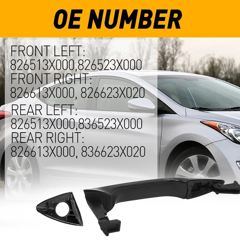 Set of 4 Exterior Door Handles for Hyundai Elantra (2011–2016)