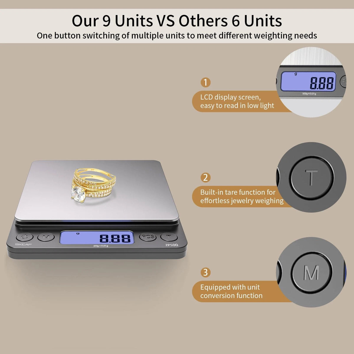 Digital Jewelry Scale for SKEAP (500g)