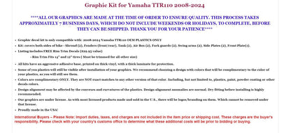 Graphics Decals Stickers + # Plates for Yamaha TTR110 (2008–2024)