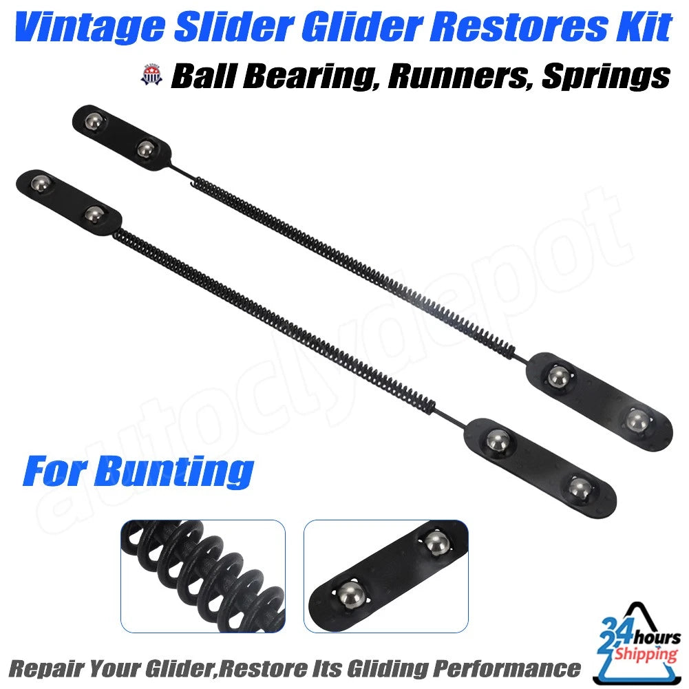 2X Vintage Slider Glider Restores Kit with Ball Bearings for Bunting Glider