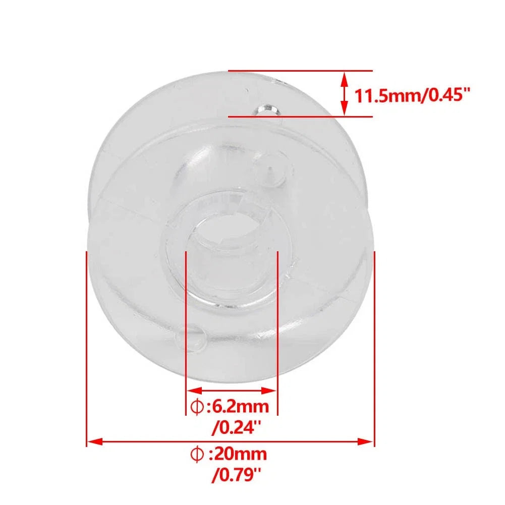 Set of 4 Plastic Bobbins for Brother, Viking, Singer (#2518P, SA156, X52800150)