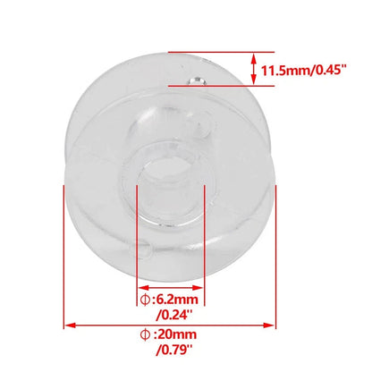 Set of 4 Plastic Bobbins for Brother, Viking, Singer (#2518P, SA156, X52800150)