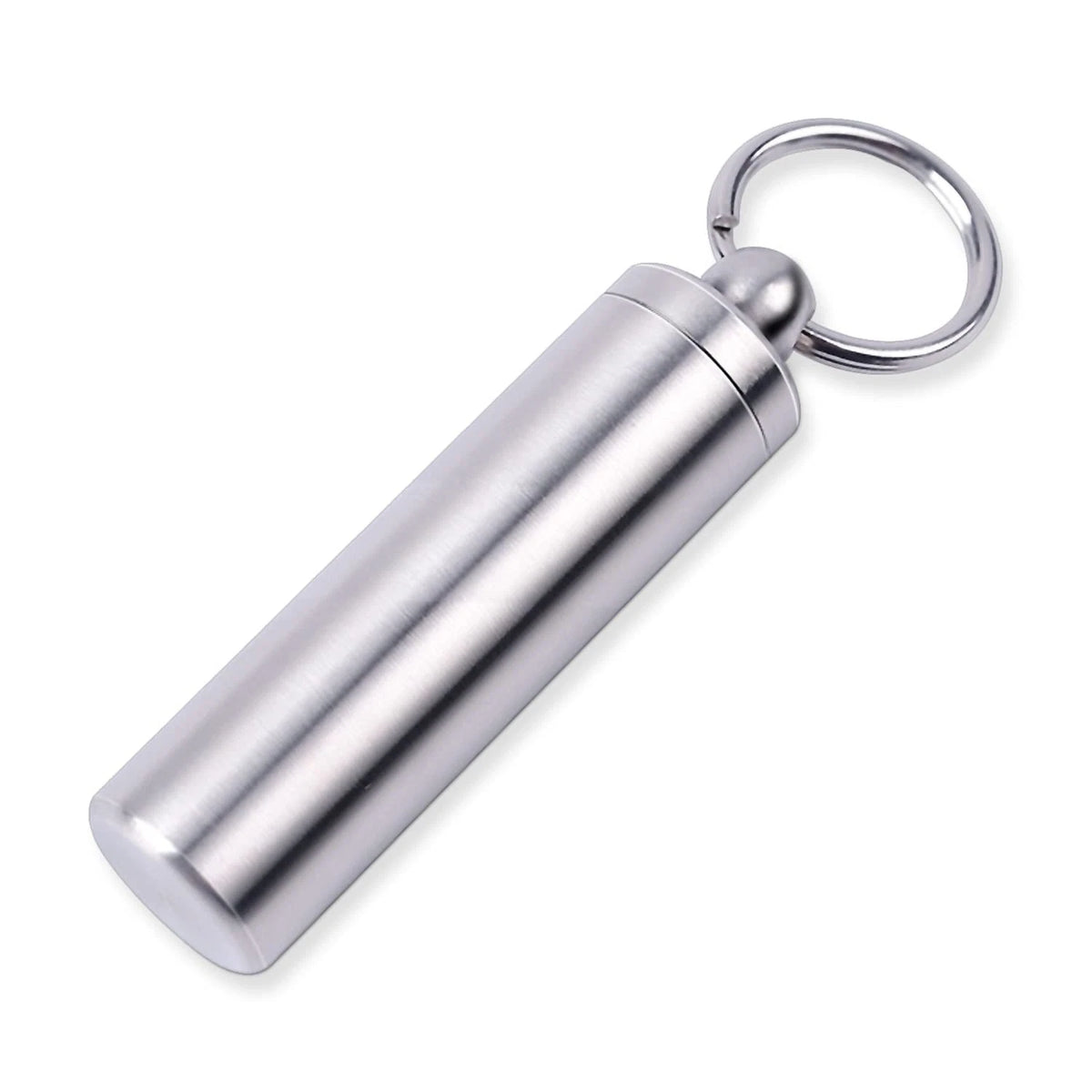 Keychain Pill Holder Container for Portable Use (Pack of 1) - Silver