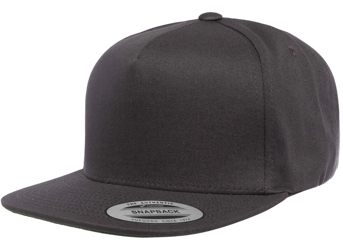 5-Panel Cotton Cap for Yupoong Classics (One Size, Dark Grey)