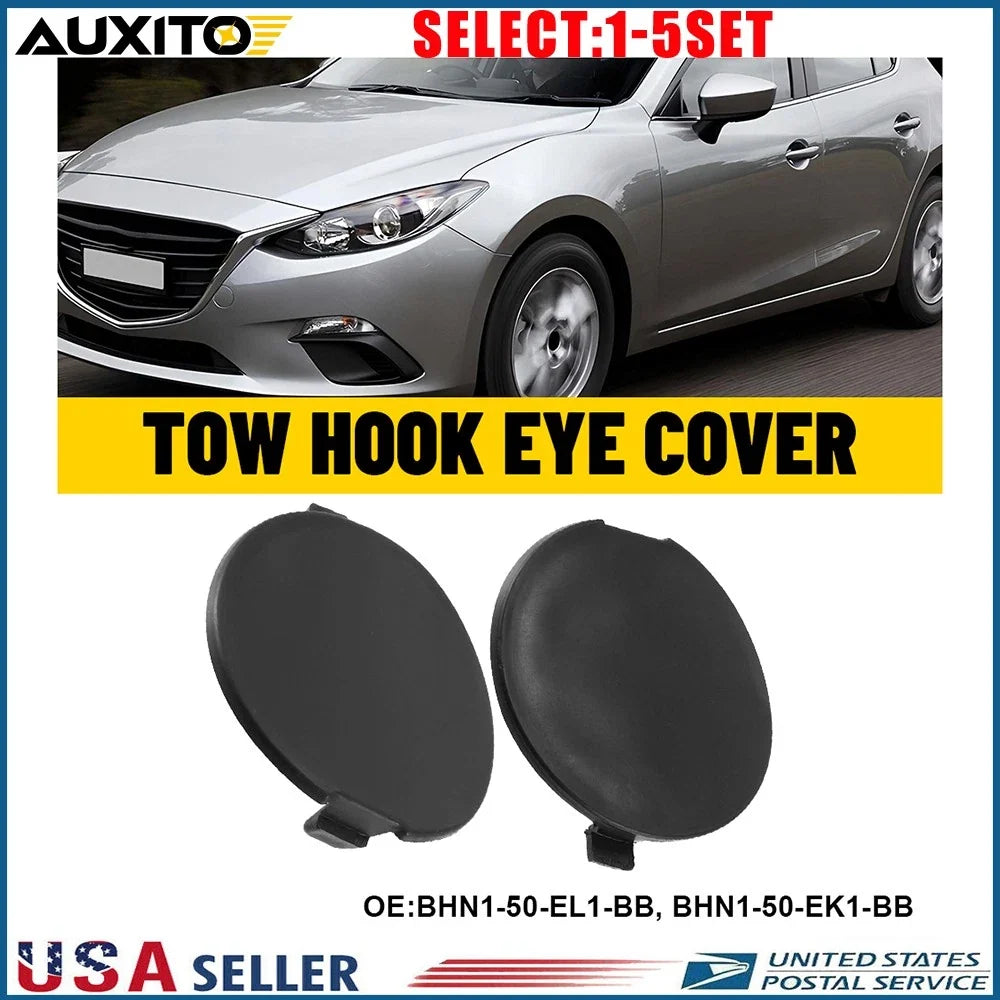 Set of 2 Rear Tow Hook Cover Caps BHN1-50-EL1-BB for Mazda 3 (2014–2016)