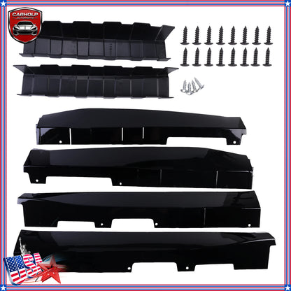 Set of 2 Gloss Black Side Skirt Extensions for Chevy Camaro LT SS RS (2016–2024)