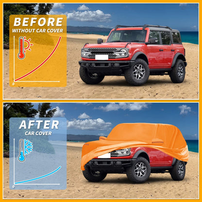 Car Cover Waterproof All Weather for Ford Bronco 4DR (2021–2023) 210D-PU