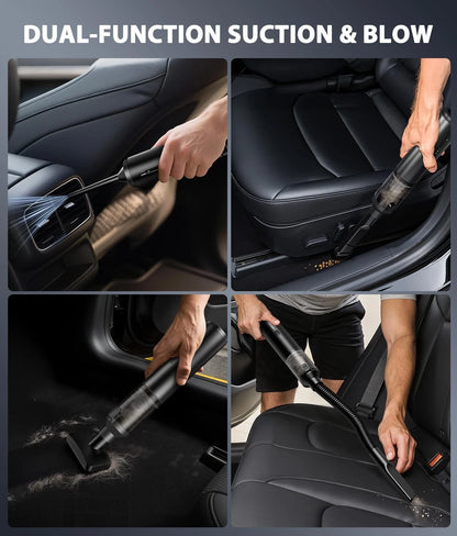 Portable Cordless Handheld Car Vacuum Cleaner 4-in-1 Mini Black