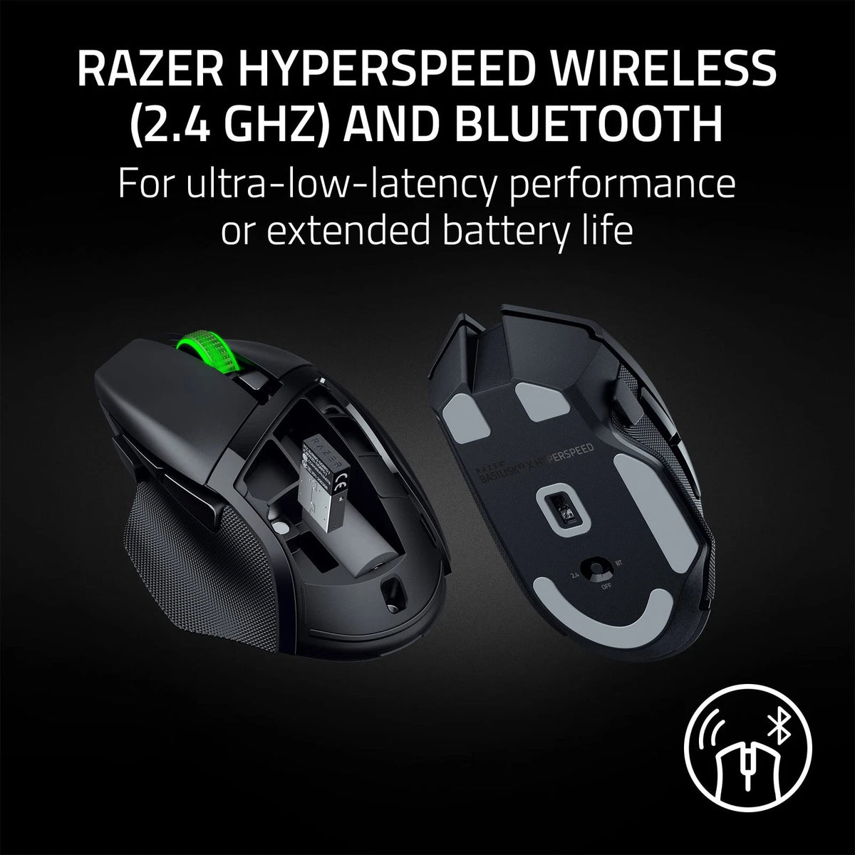 Razer Basilisk V3 X Wireless Mouse for Gaming (Customizable, Classic Black)