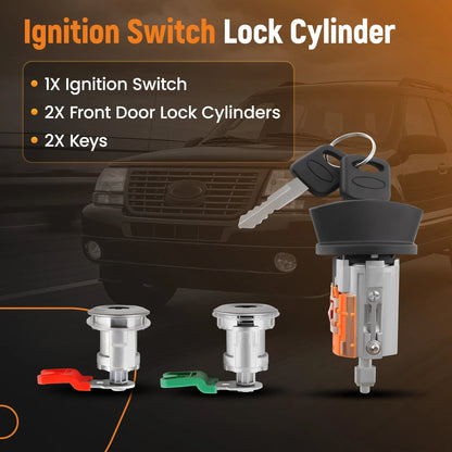 Ignition Switch Lock Cylinder w/2 Door Lock Cylinders for Ford Aerostar (1990–1997)