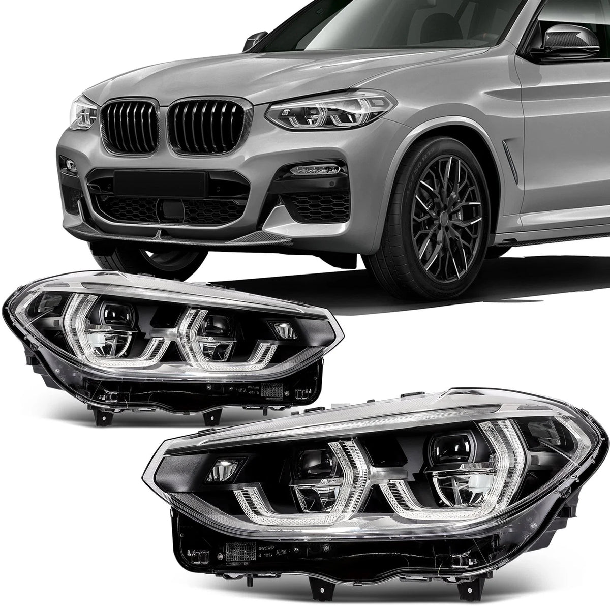Full LED Headlights Assembly Pair for BMW X3 X4 G01 G02 G08 (2018–2021)