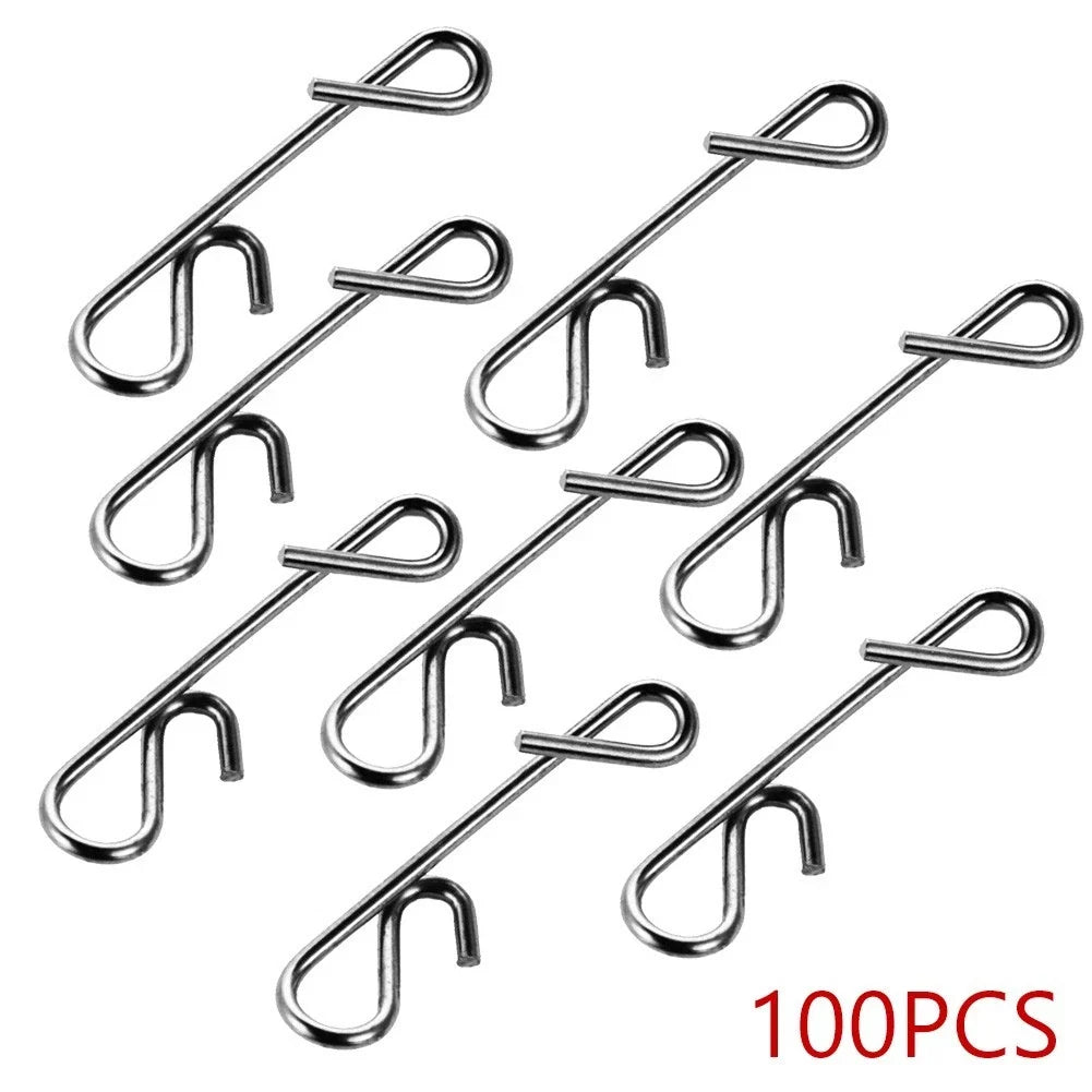 Fishing Swivel Snap Connector Clips Set of 5 - S M L XL XXL Silver