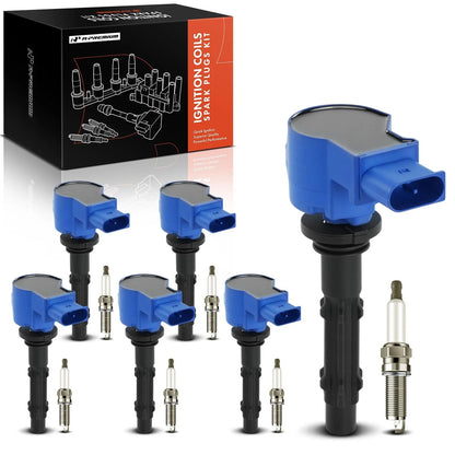 Set of 6 Ignition Coils & Iridium Spark Plugs for Mercedes-Benz W203 W204
